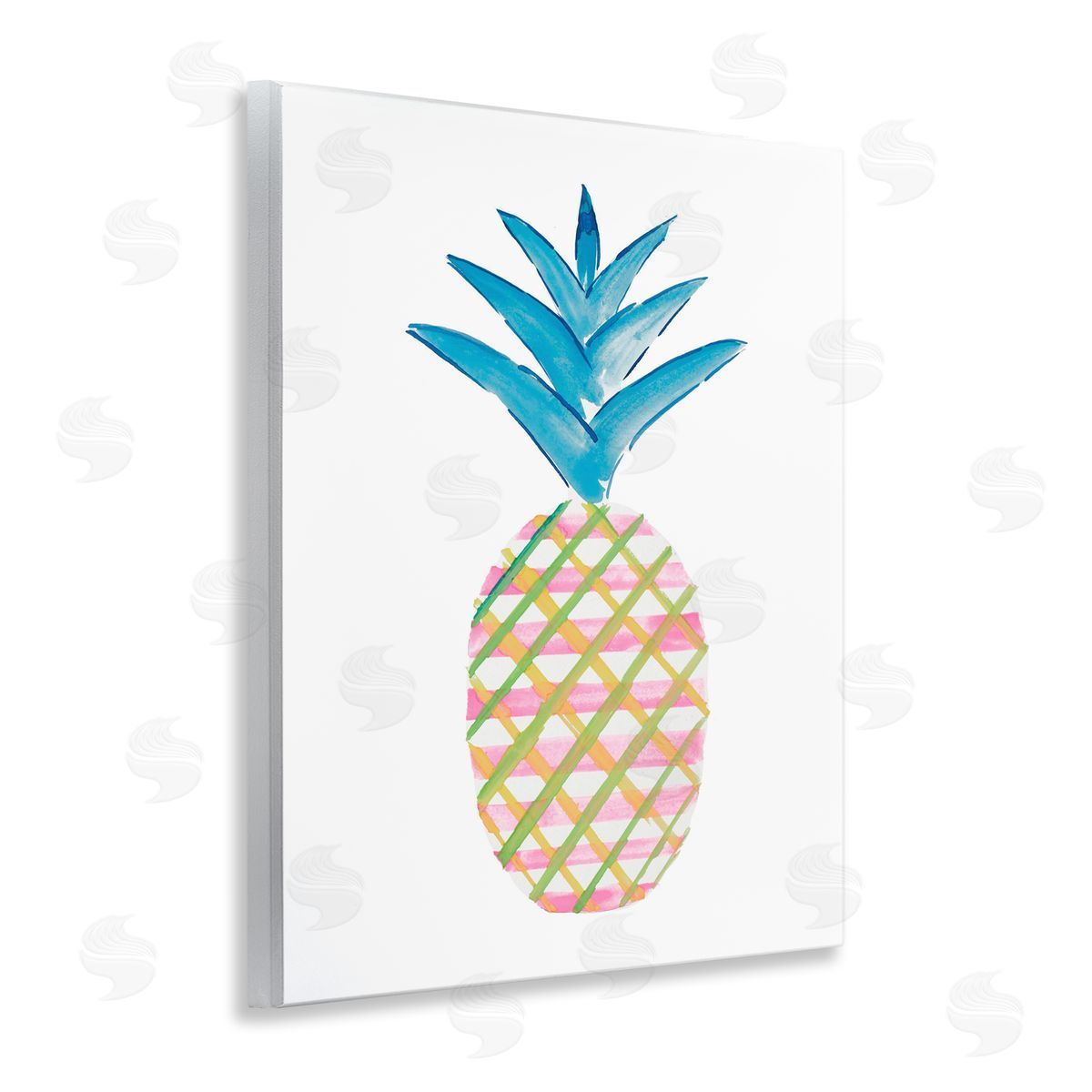 Tropical Tartan Pineapple Wood Plaque Wall Art, Home Decor by Julie DeRice