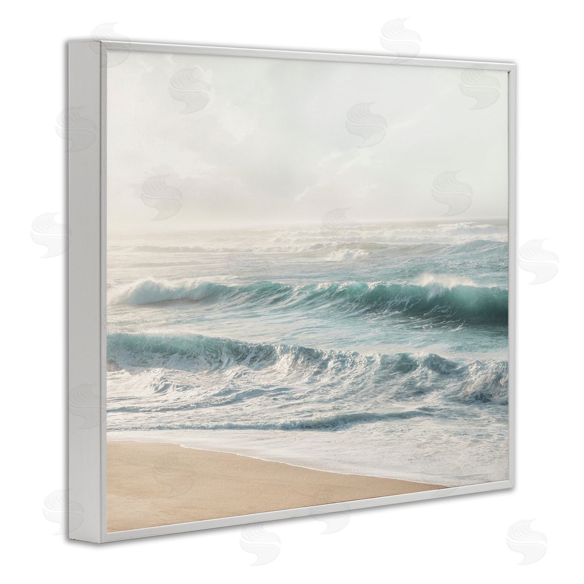 Distant Beach View White Frame Print Wall Art, Home Decor by Mike Calascibetta