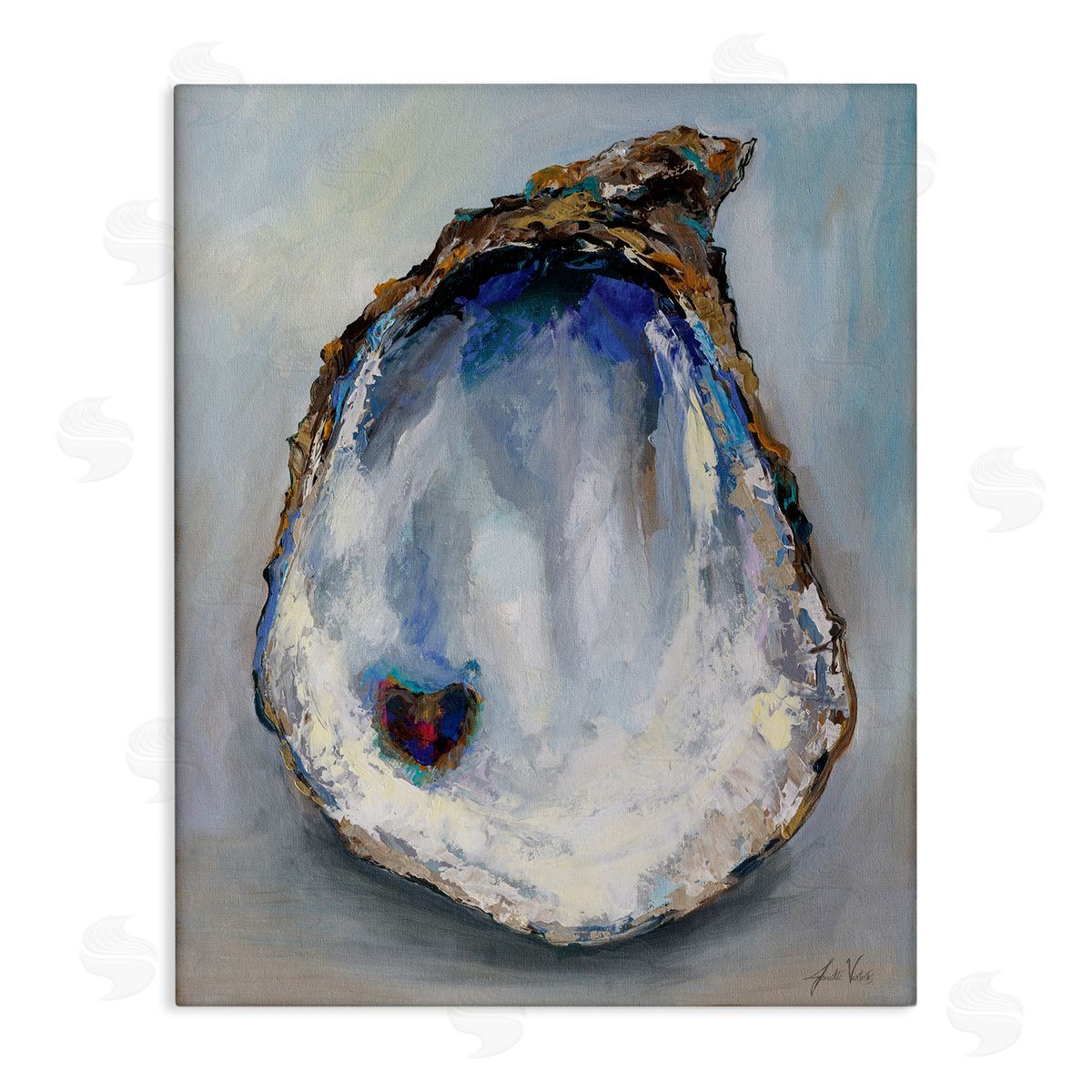 Organic Oyster Shell Canvas Wall Art, Home Decor by Jeanette Vertentes