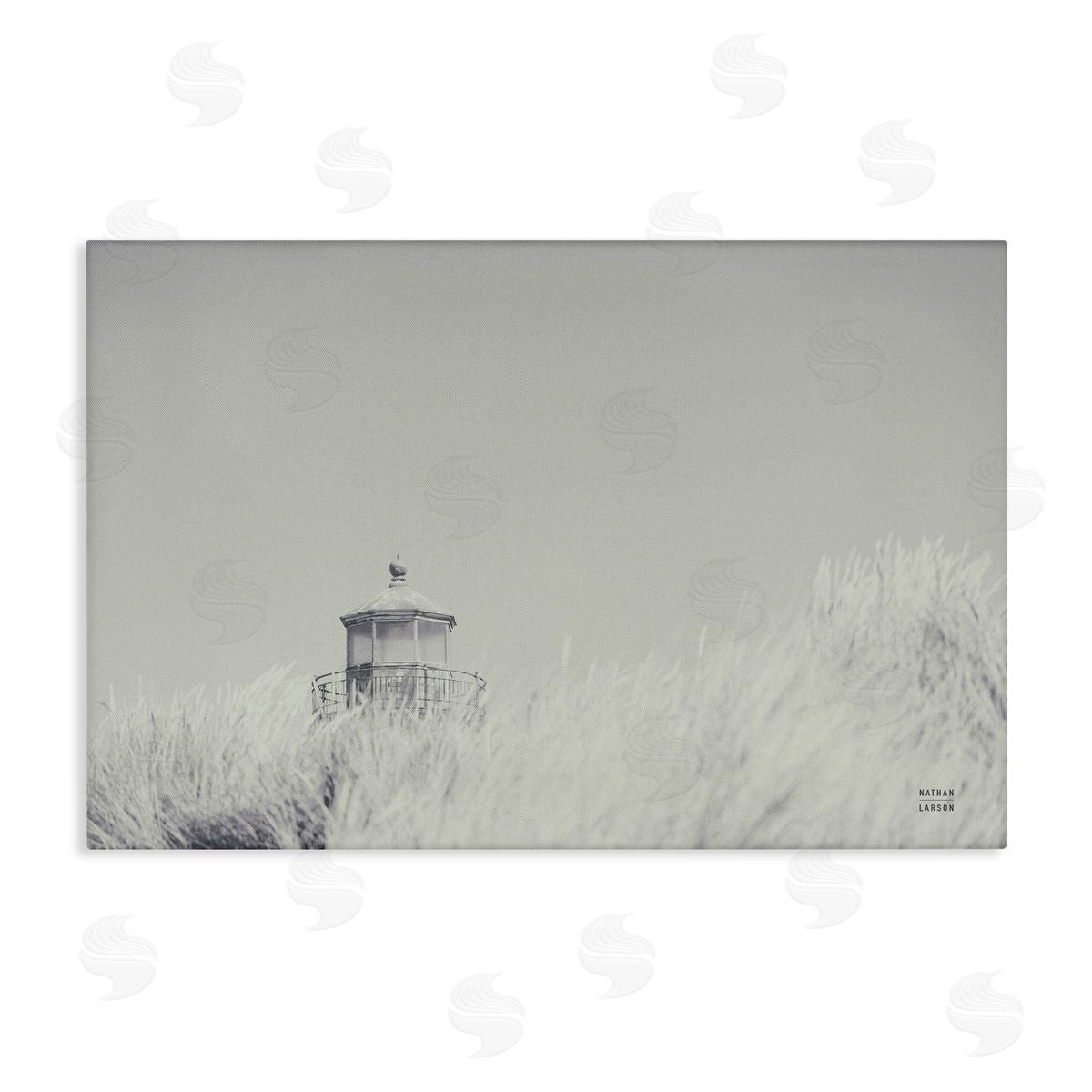 Grey Lighthouse View Canvas Wall Art, Home Decor by Nathan Larson