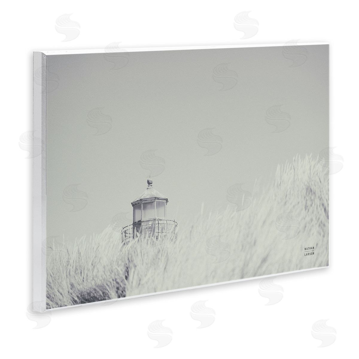 Grey Lighthouse View Wood Plaque Wall Art, Home Decor by Nathan Larson