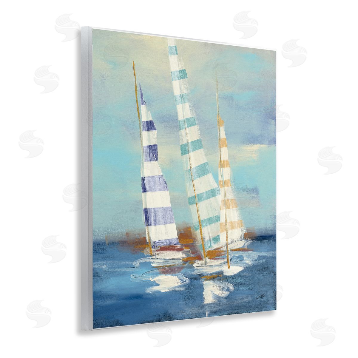 Summer Regatta Boats Wood Plaque Wall Art, Home Decor by Julia Purinton