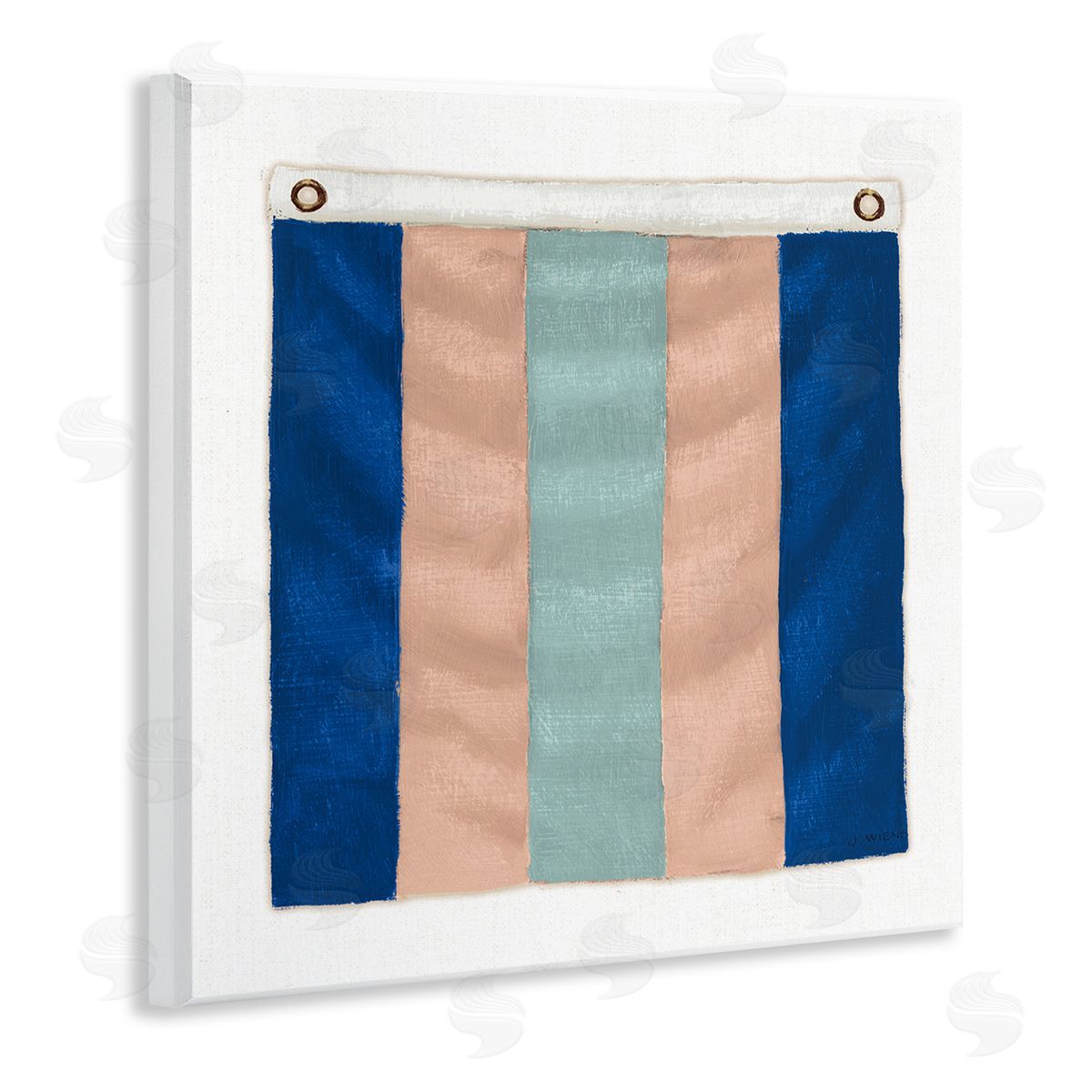 James Wiens Striped Nautical Flag Wooden Wall Plaque Art Print