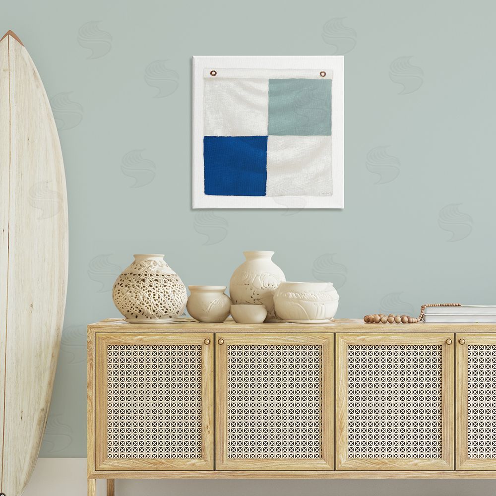 James Wiens Checkered Boat Flag Canvas Wall Art Print in Room