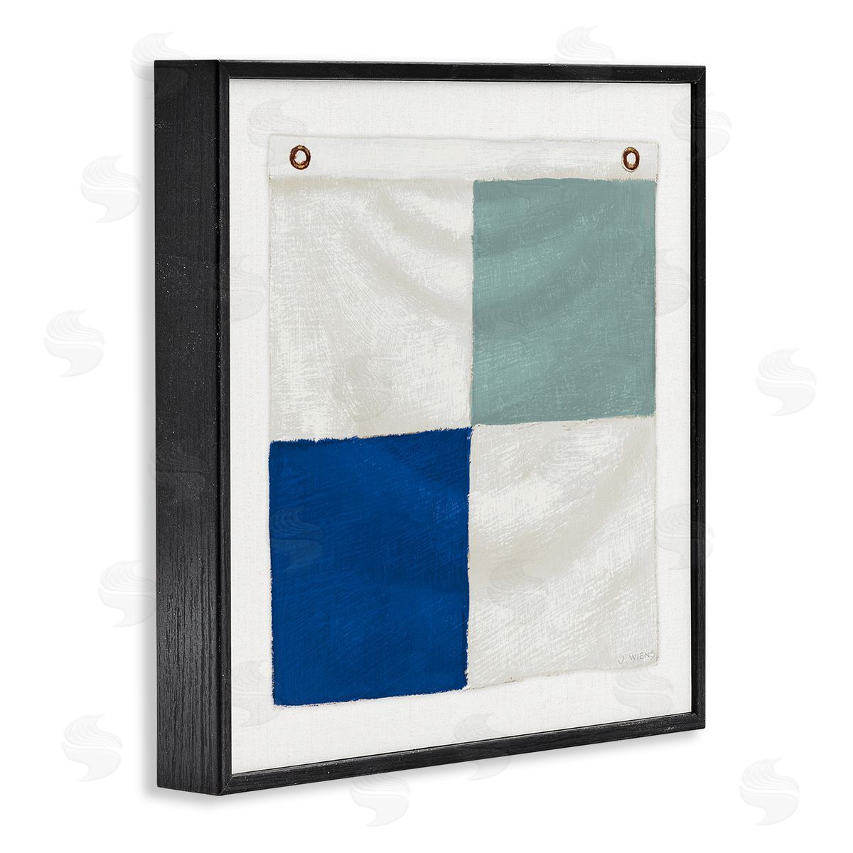 James Wiens Checkered Boat Flag Black Framed Giclee Wall Art Print