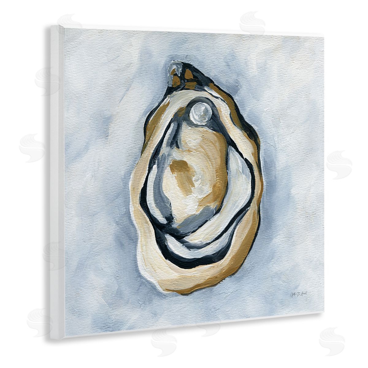 Oyster with Pearl Wood Plaque Wall Art, Home Decor by Yvette St. Amant