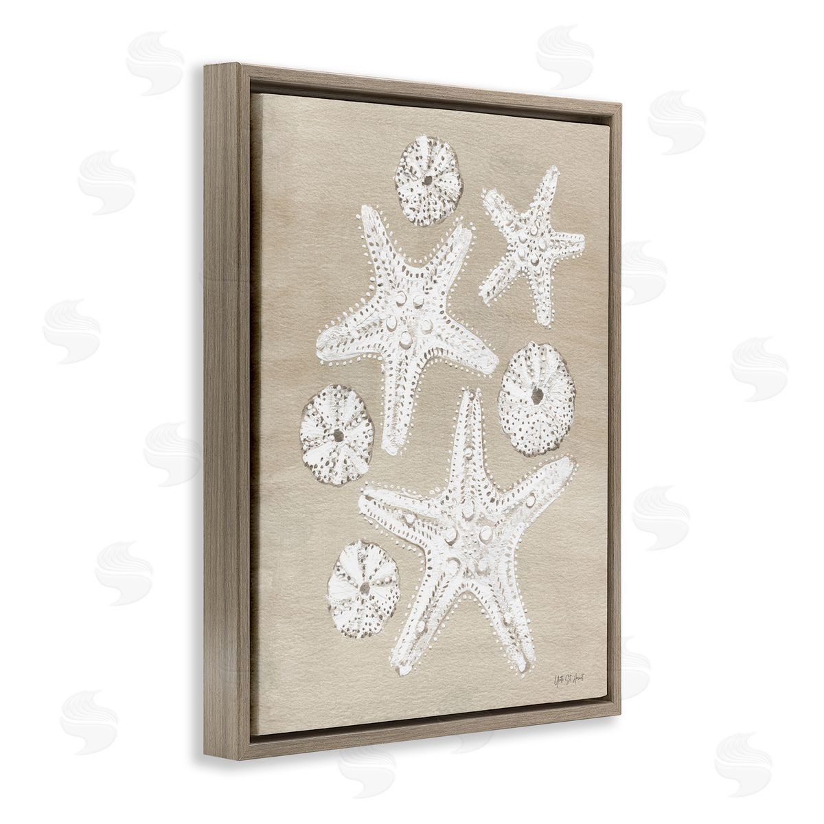 Sandy Beach Treasures Brown Floating Frame Canvas Wall Art, Home Decor by Candra Boggs