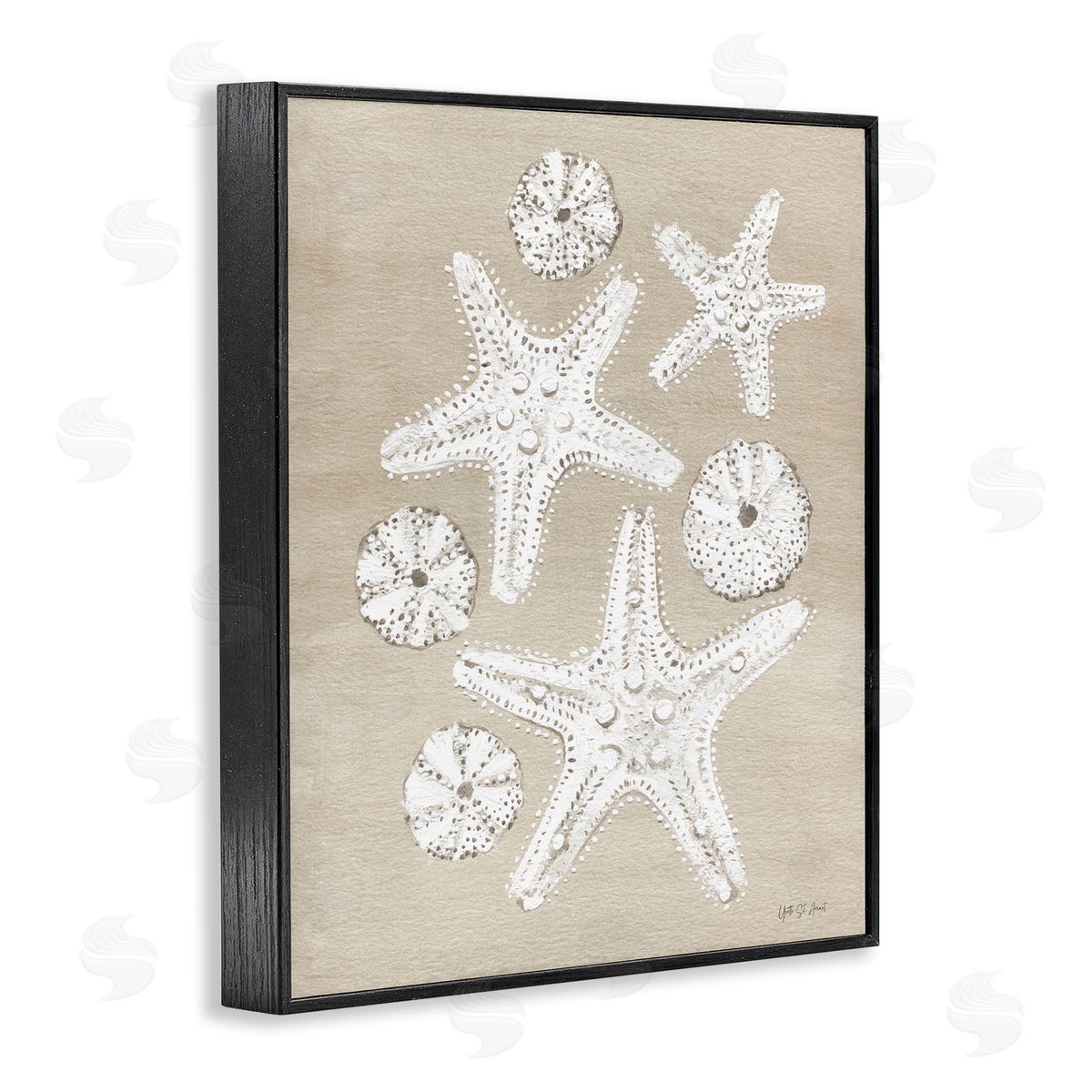 Sandy Beach Treasures Black Frame Print Wall Art, Home Decor by Candra Boggs