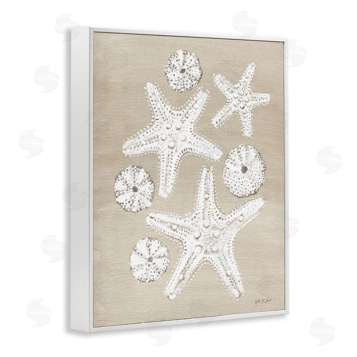 Sandy Beach Treasures White Frame Print Wall Art, Home Decor by Candra Boggs