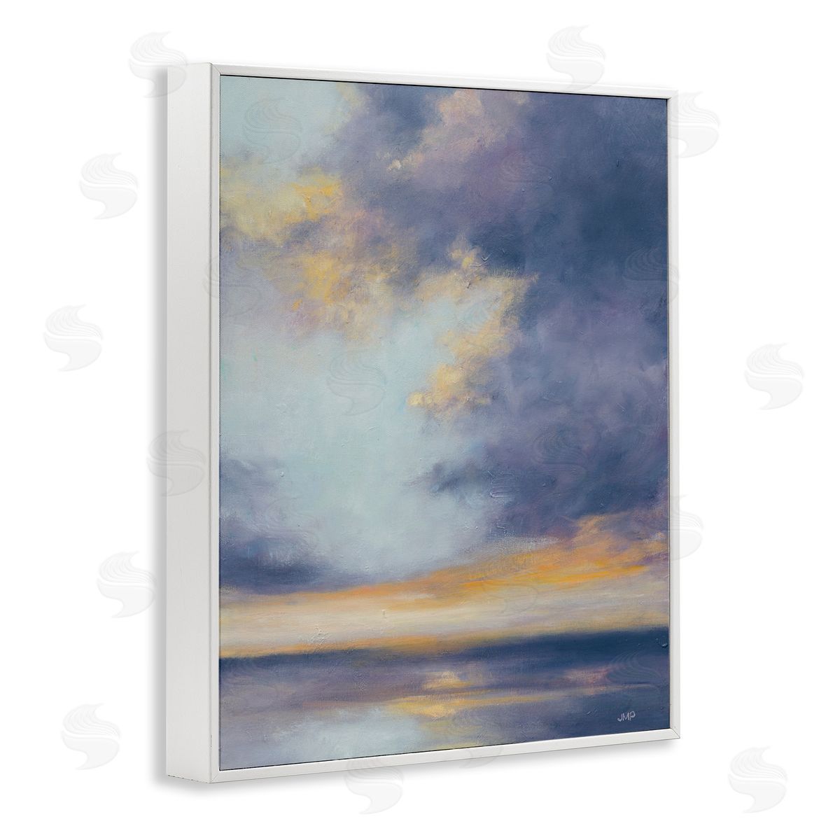 Light Of Dawn Seascape White Frame Print Wall Art, Home Decor by Julia Purinton