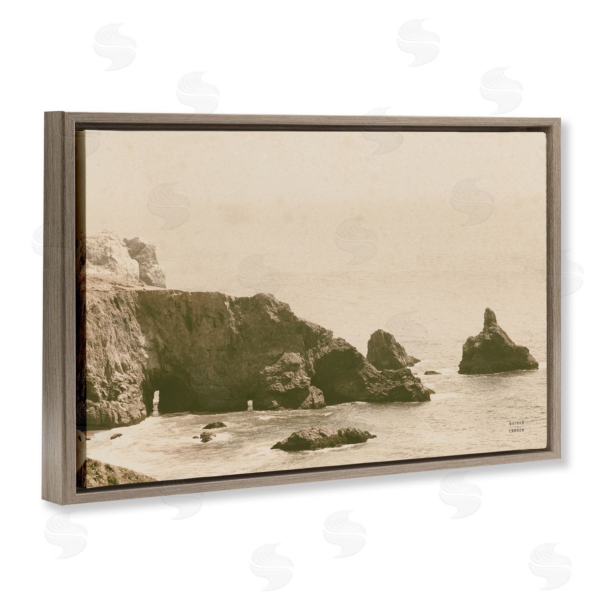 Passing Through Cove Brown Floating Frame Canvas Wall Art, Home Decor by Nathan Larson