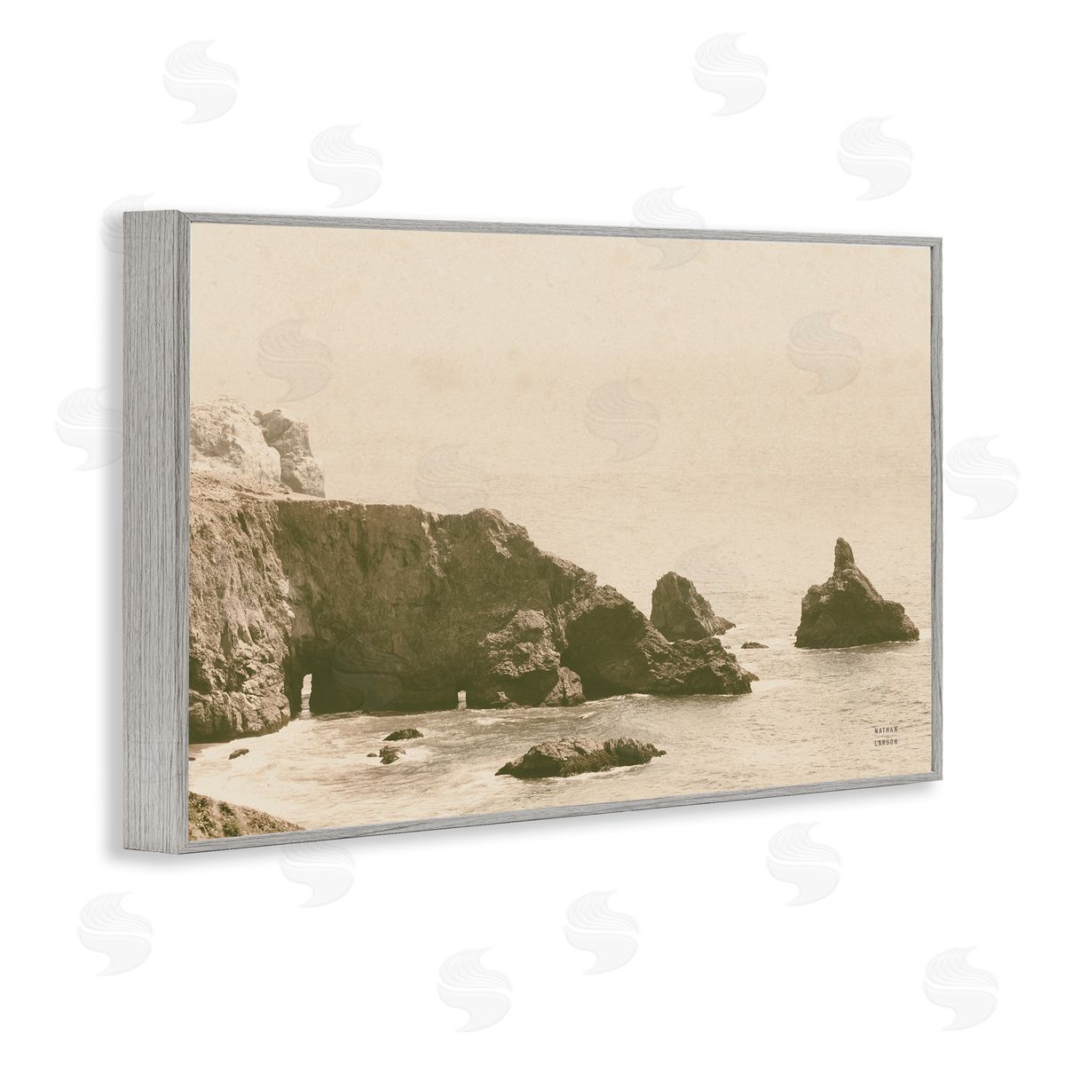 Passing Through Cove Grey Frame Print Wall Art, Home Decor by Nathan Larson