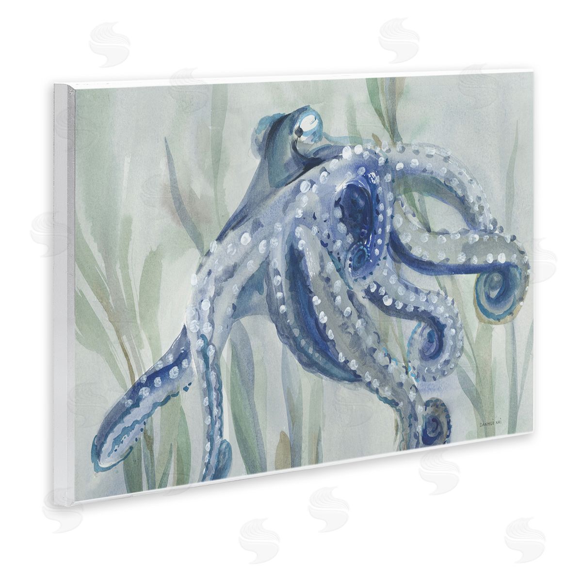 Deep Dweller Octopus Wood Plaque Wall Art, Home Decor by Danhui Nai