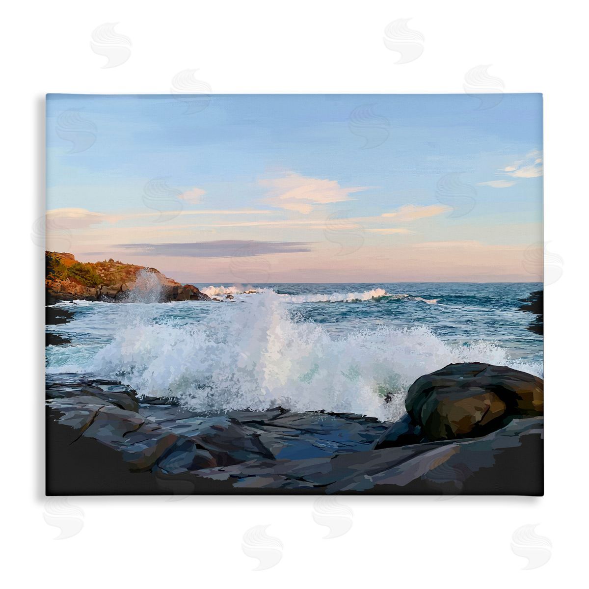 Strong Breaking Waves Canvas Wall Art, Home Decor by Emily Kalina