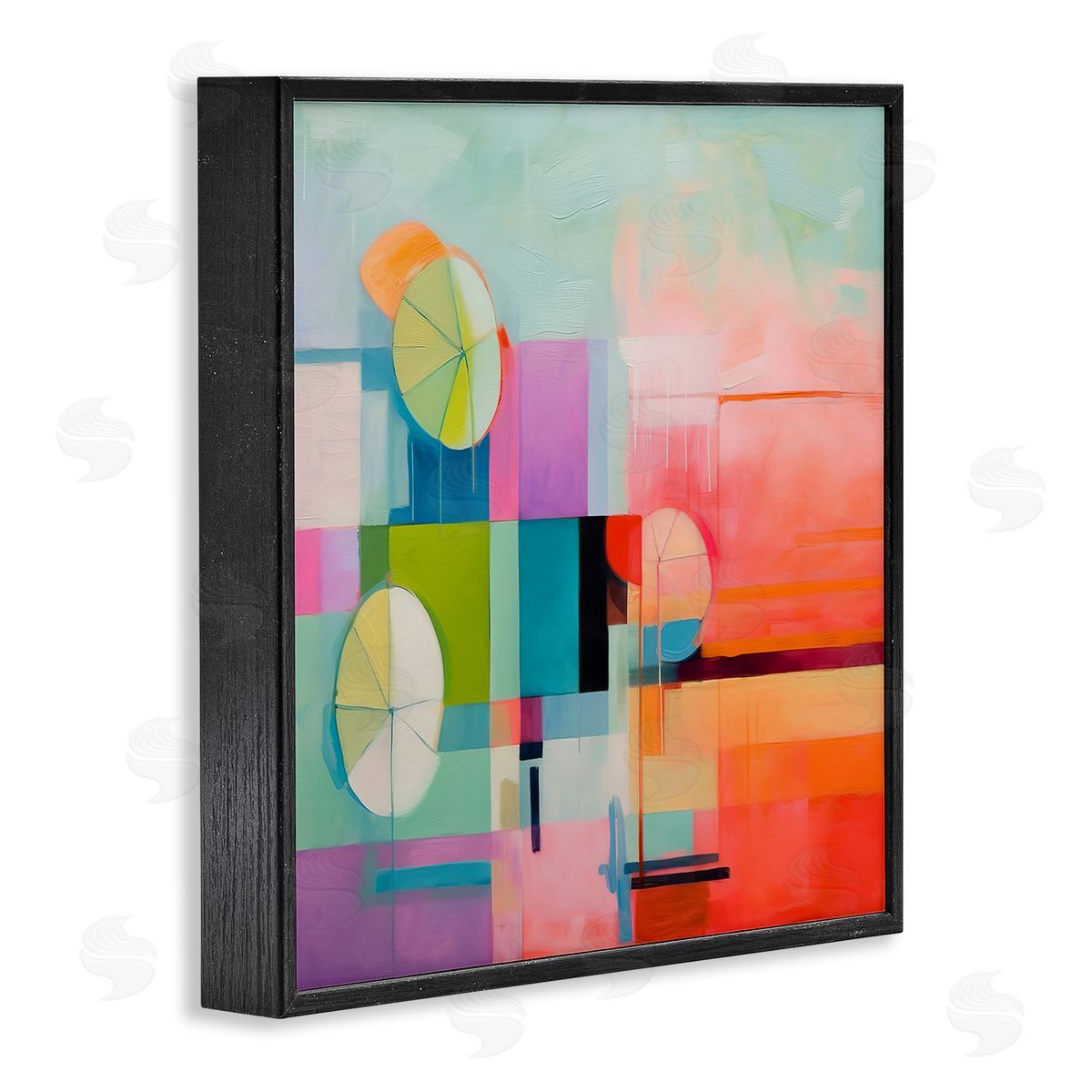 Beach Umbrellas Abstraction Black Frame Print Wall Art, Home Decor by Irena Orlov