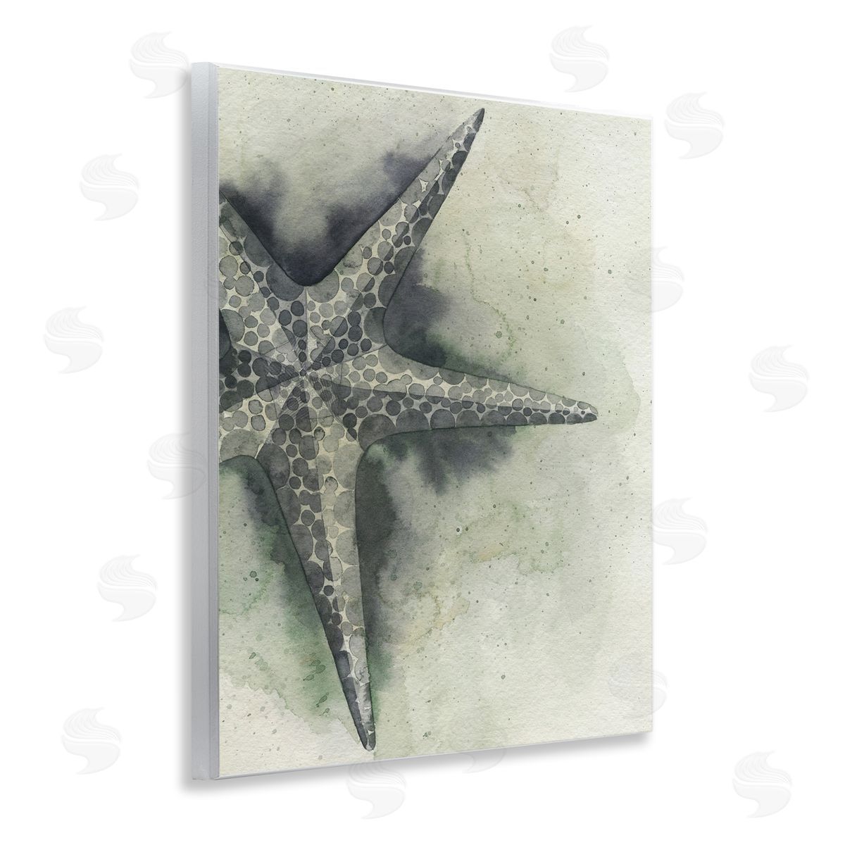 Complex Grey Starfish Wood Plaque Wall Art, Home Decor by Grace Popp