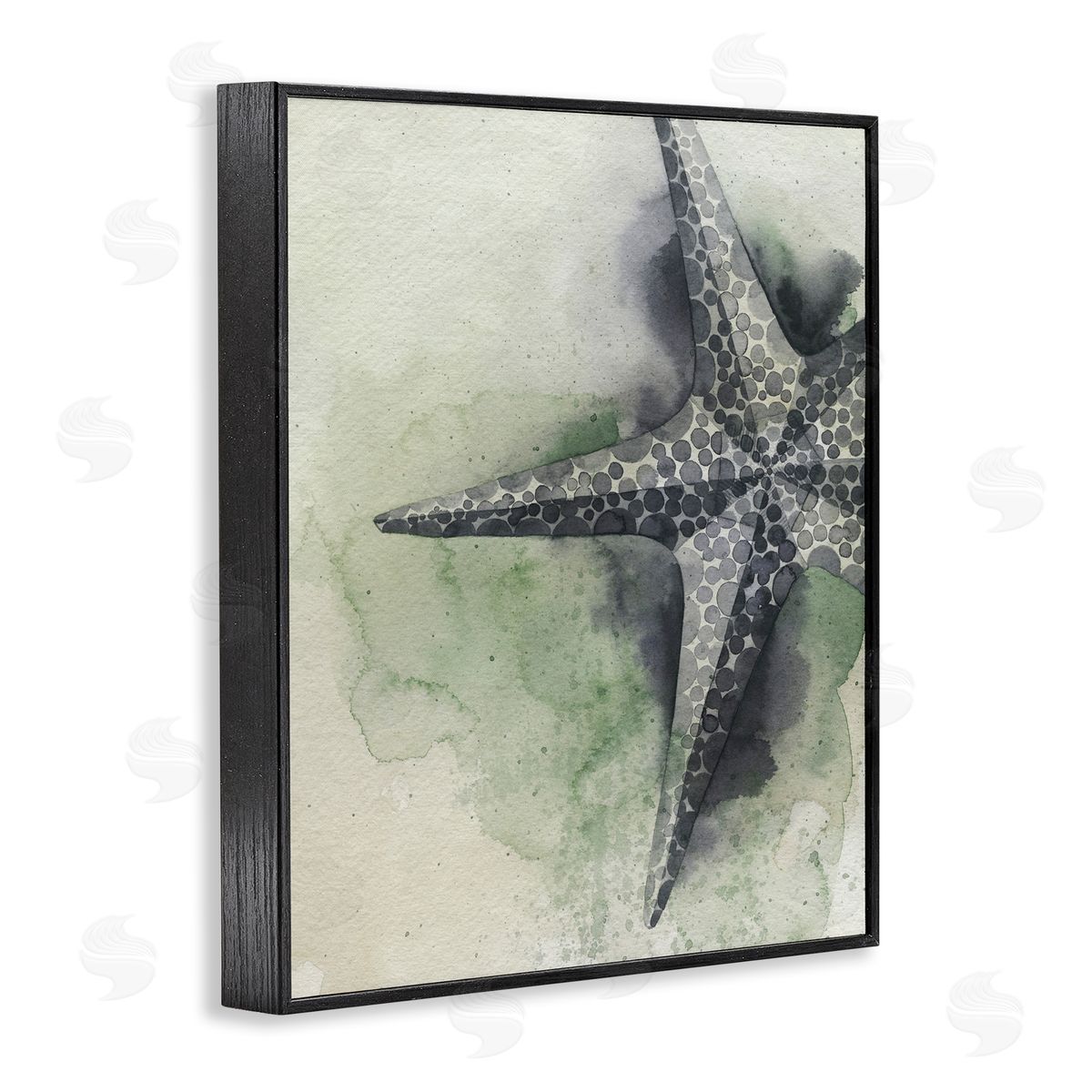 Spotted Grey Starfish Black Frame Print Wall Art, Home Decor by Grace Popp