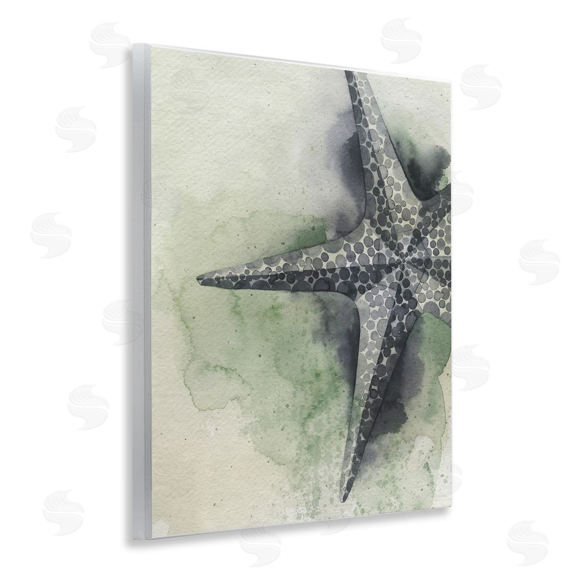 Spotted Grey Starfish Wood Plaque Wall Art, Home Decor by Grace Popp