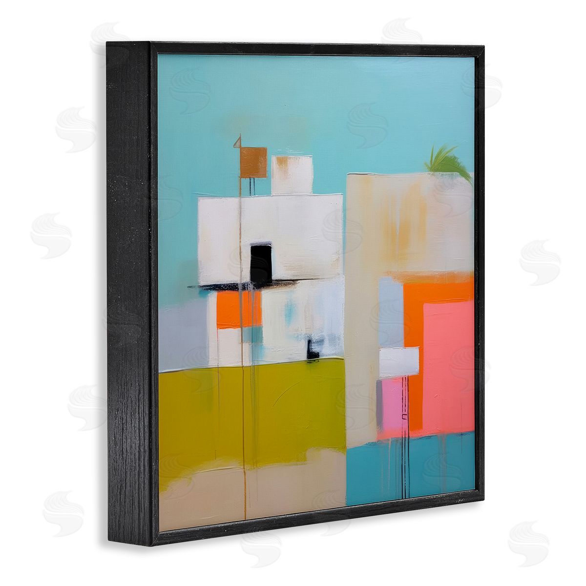 Tropical Villa House Black Frame Print Wall Art, Home Decor by Irena Orlov