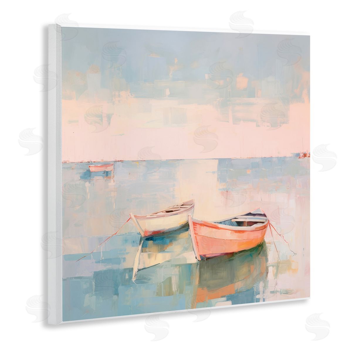 Pastel Docked Boats Wood Plaque Wall Art, Home Decor by Irena Orlov