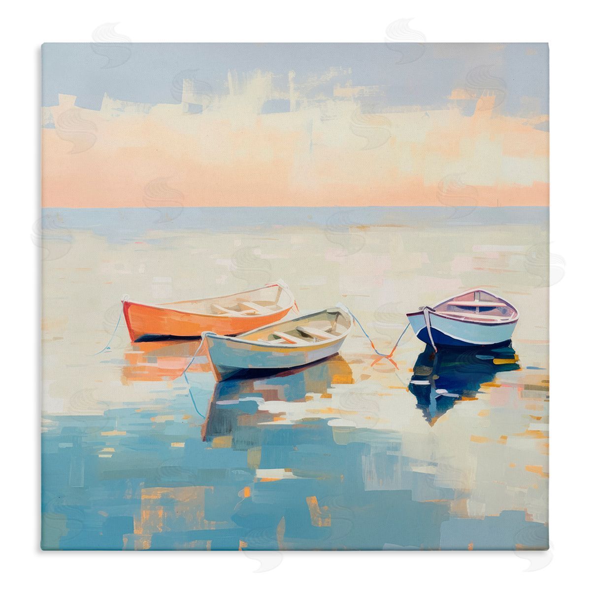 Soft Pastel Boats Canvas Wall Art, Home Decor by Irena Orlov