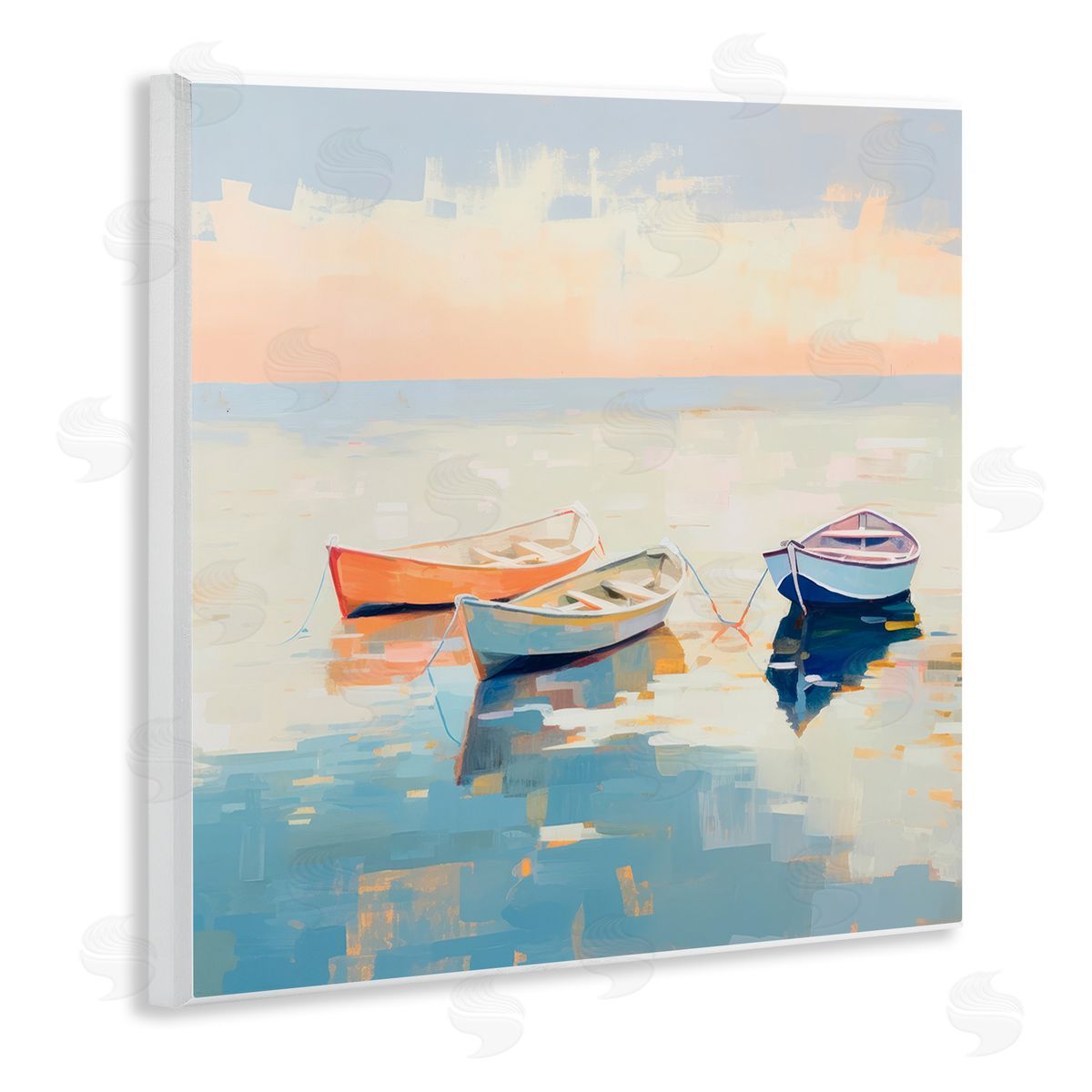 Soft Pastel Boats Wood Plaque Wall Art, Home Decor by Irena Orlov