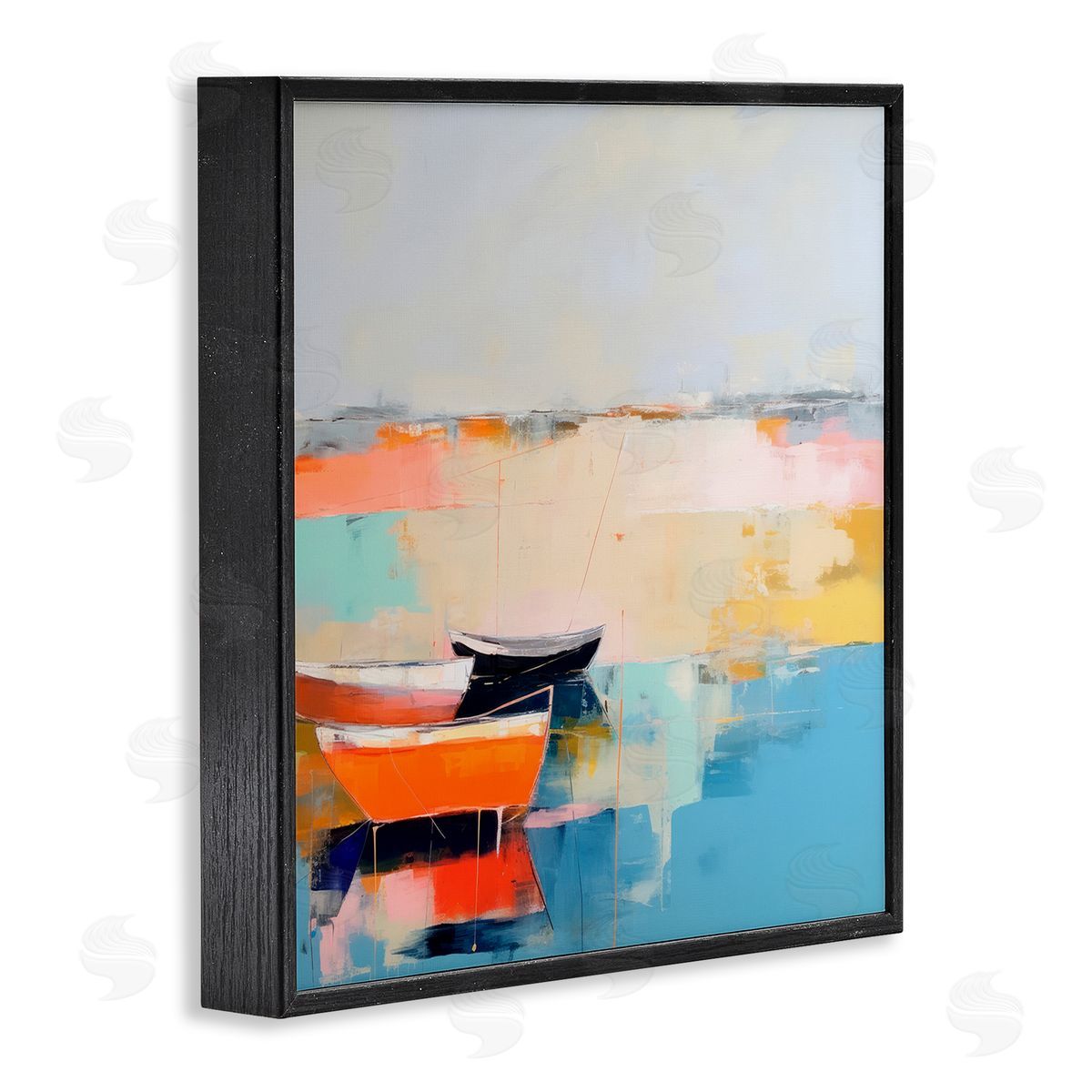 Vivid Boat Abstraction Black Frame Print Wall Art, Home Decor by Irena Orlov