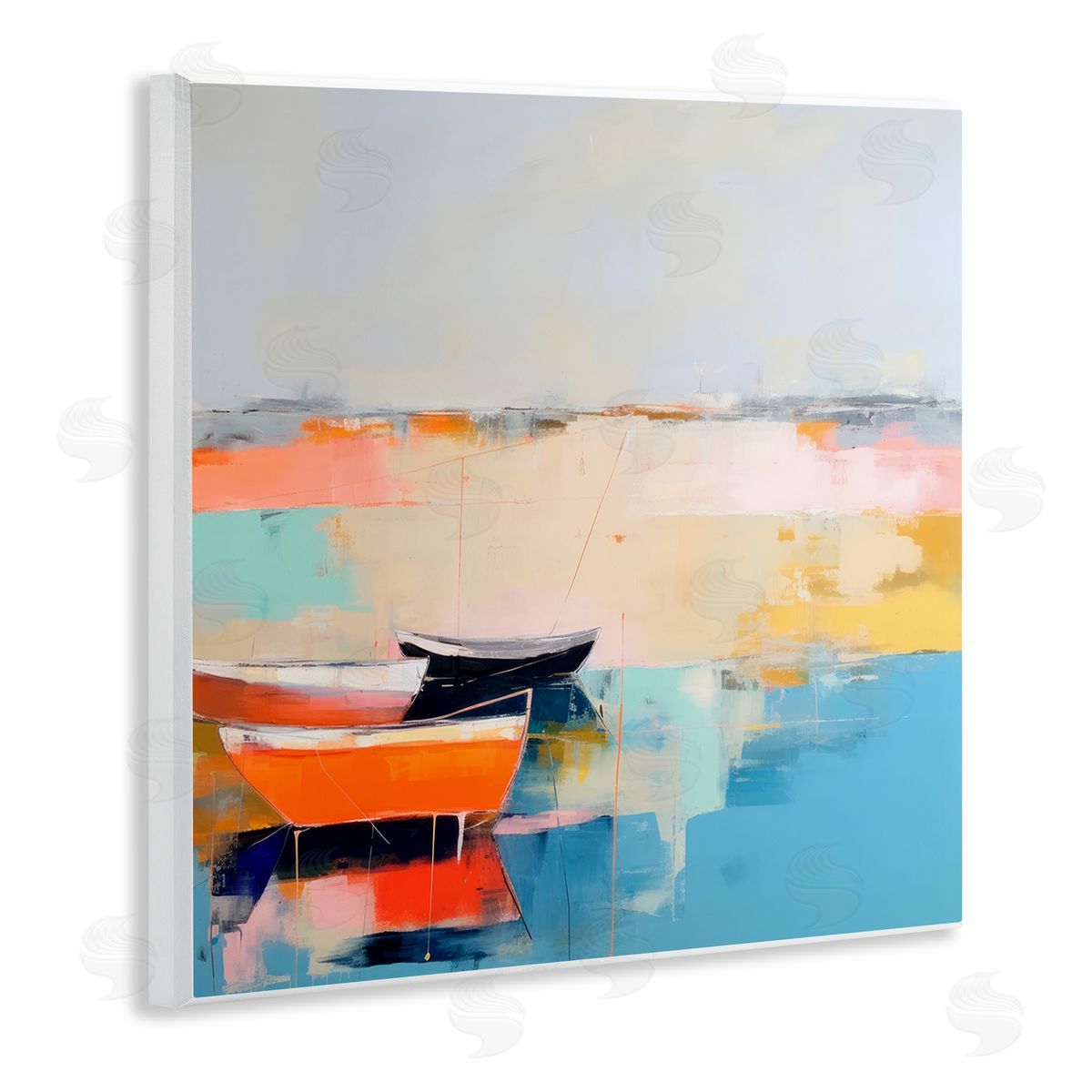 Vivid Boat Abstraction Wood Plaque Wall Art, Home Decor by Irena Orlov