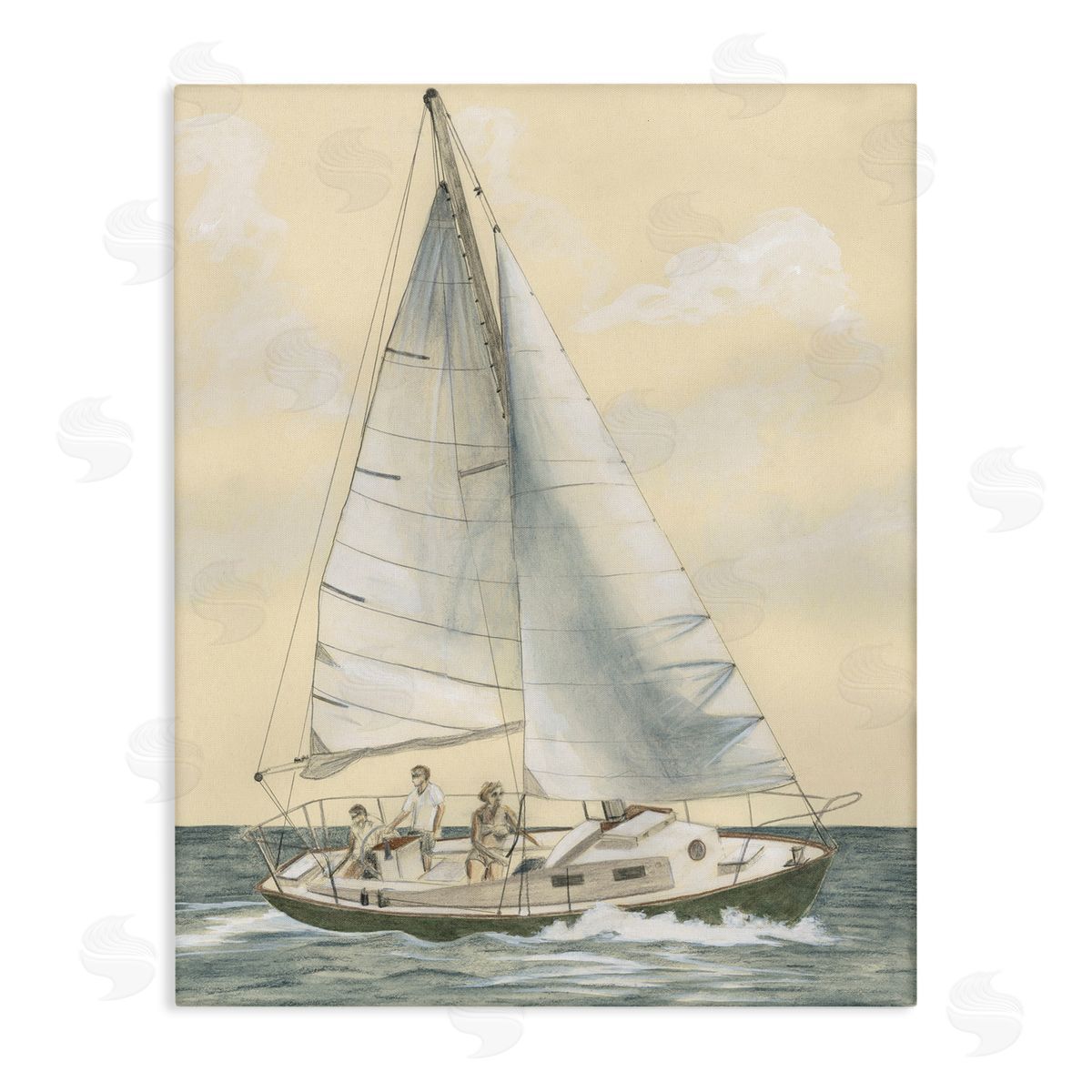 Family Sailing Trip Canvas Wall Art, Home Decor by Michael Willett