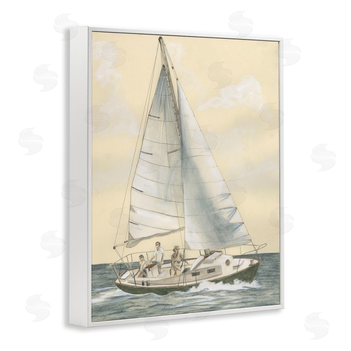 Family Sailing Trip White Frame Print Wall Art, Home Decor by Michael Willett