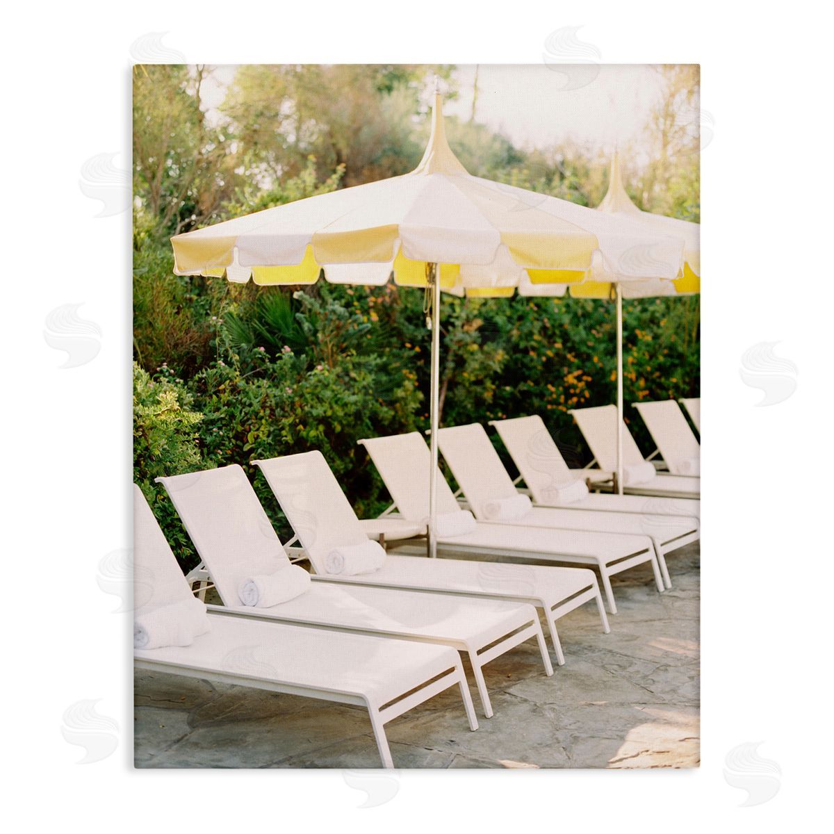Summer Pool Chairs Canvas Wall Art, Home Decor by Justine Milton