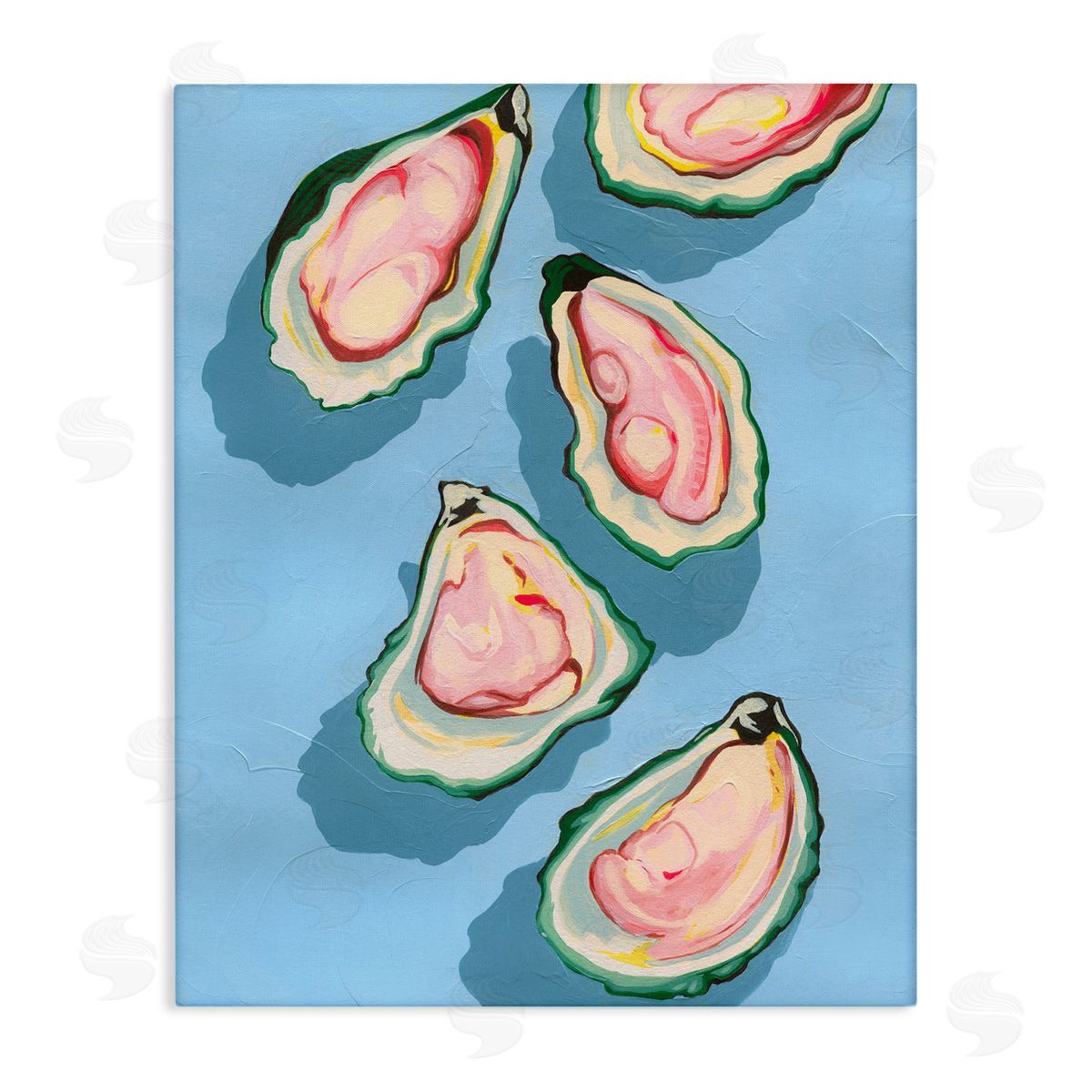 Summer Beach Oysters Canvas Wall Art, Home Decor by Grace Popp