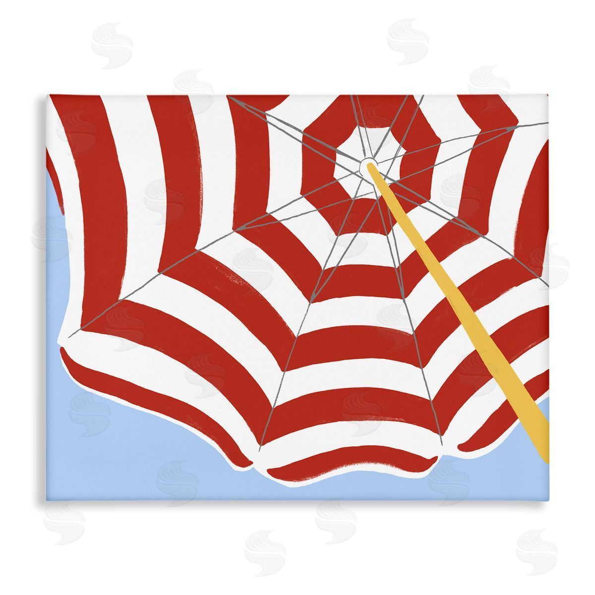 Red and White Umbrella Canvas Wall Art, Home Decor by June Erica Vess