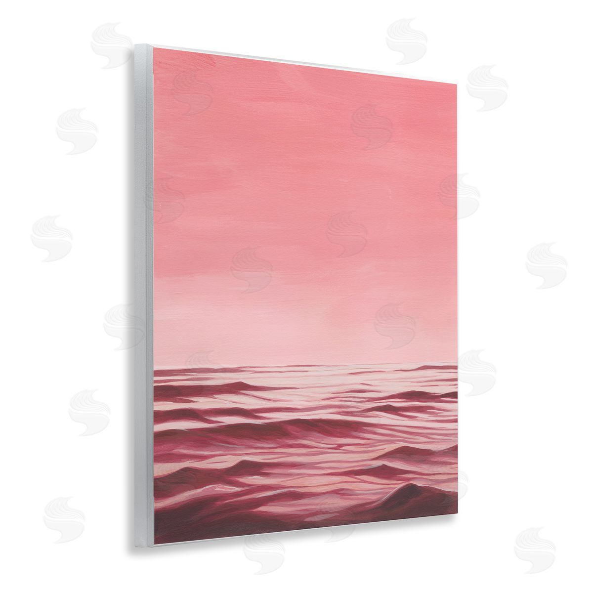 Pink Ocean Ripples Wood Plaque Wall Art, Home Decor by Grace Popp