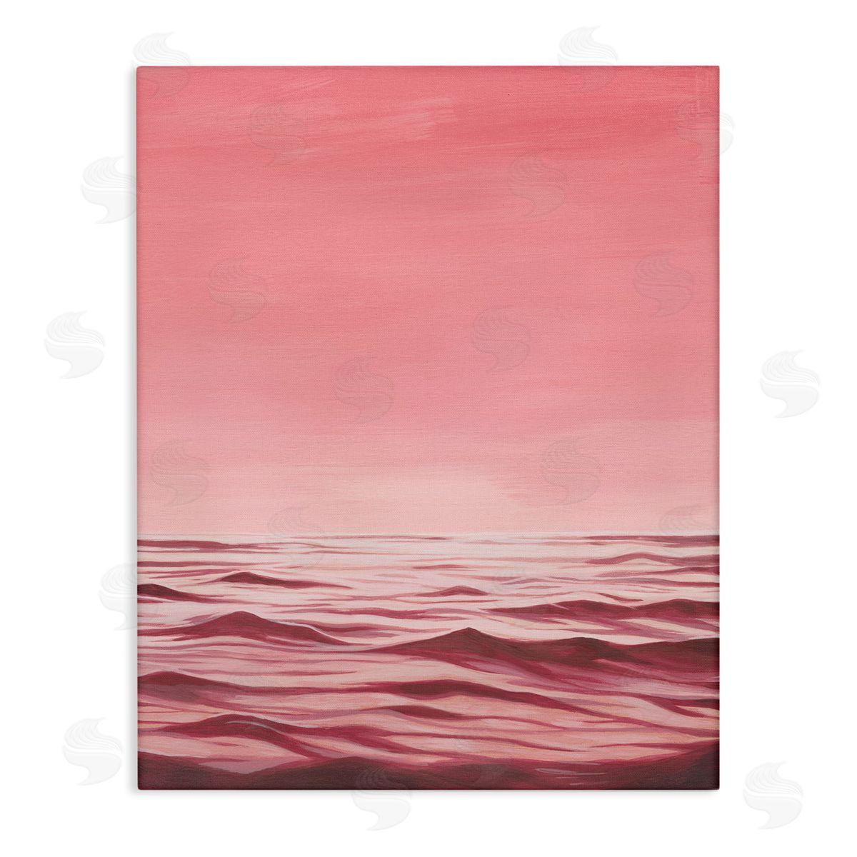 Pink Sea Waves Canvas Wall Art, Home Decor by Grace Popp