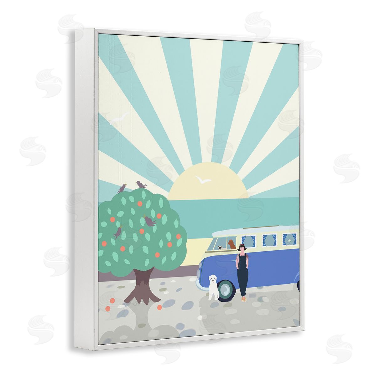 Betty Boynes Road Trip Stop White Framed Giclee Wall Art Print