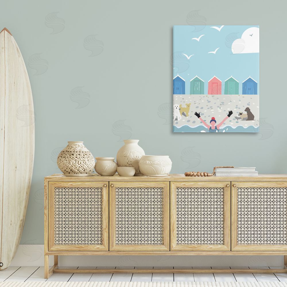 Betty Boynes Dog Friends on Beach Canvas Wall Art Print in Room