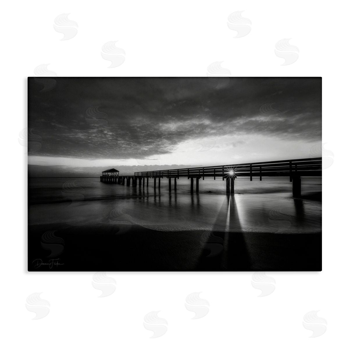 Sun Shining Through Dock Canvas Wall Art, Home Decor by Dennis Frates