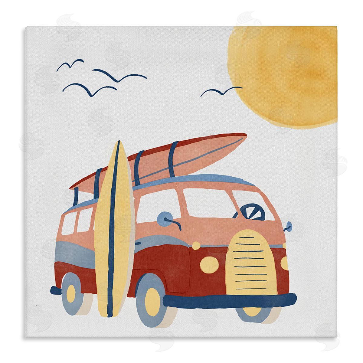 Summer Surf Bus Canvas Wall Art, Home Decor by Carrie Cantwell