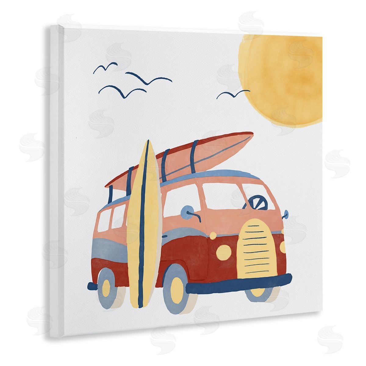Summer Surf Bus Wood Plaque Wall Art, Home Decor by Carrie Cantwell