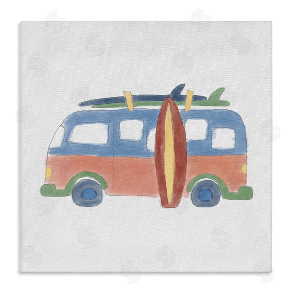 Summer Beach Bus Canvas Wall Art, Home Decor by Carrie Cantwell