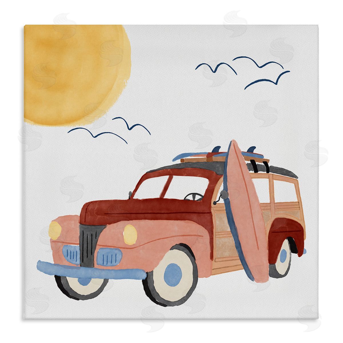 Summer Surf Wagon Canvas Wall Art, Home Decor by Carrie Cantwell