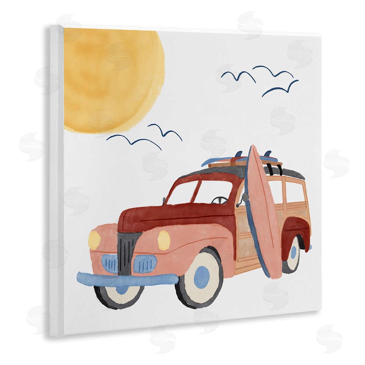 Summer Surf Wagon Wood Plaque Wall Art, Home Decor by Carrie Cantwell