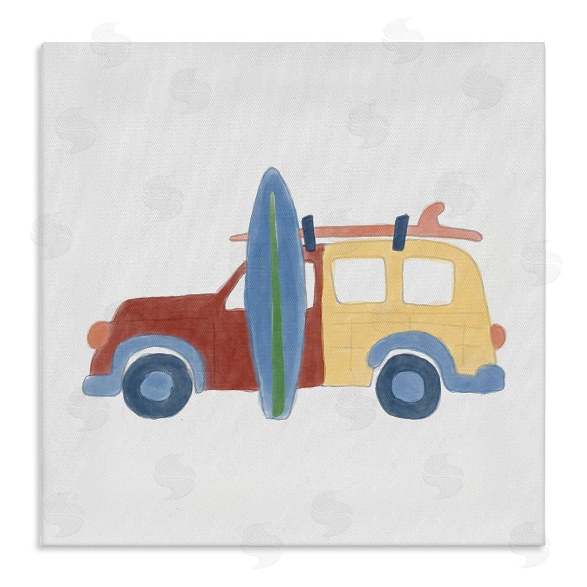 Summer Beach Wagon Canvas Wall Art, Home Decor by Carrie Cantwell