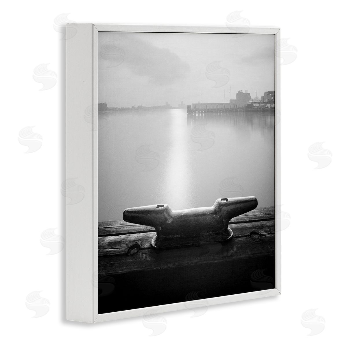 Dockside Boat View White Frame Print Wall Art, Home Decor by Chip Forelli