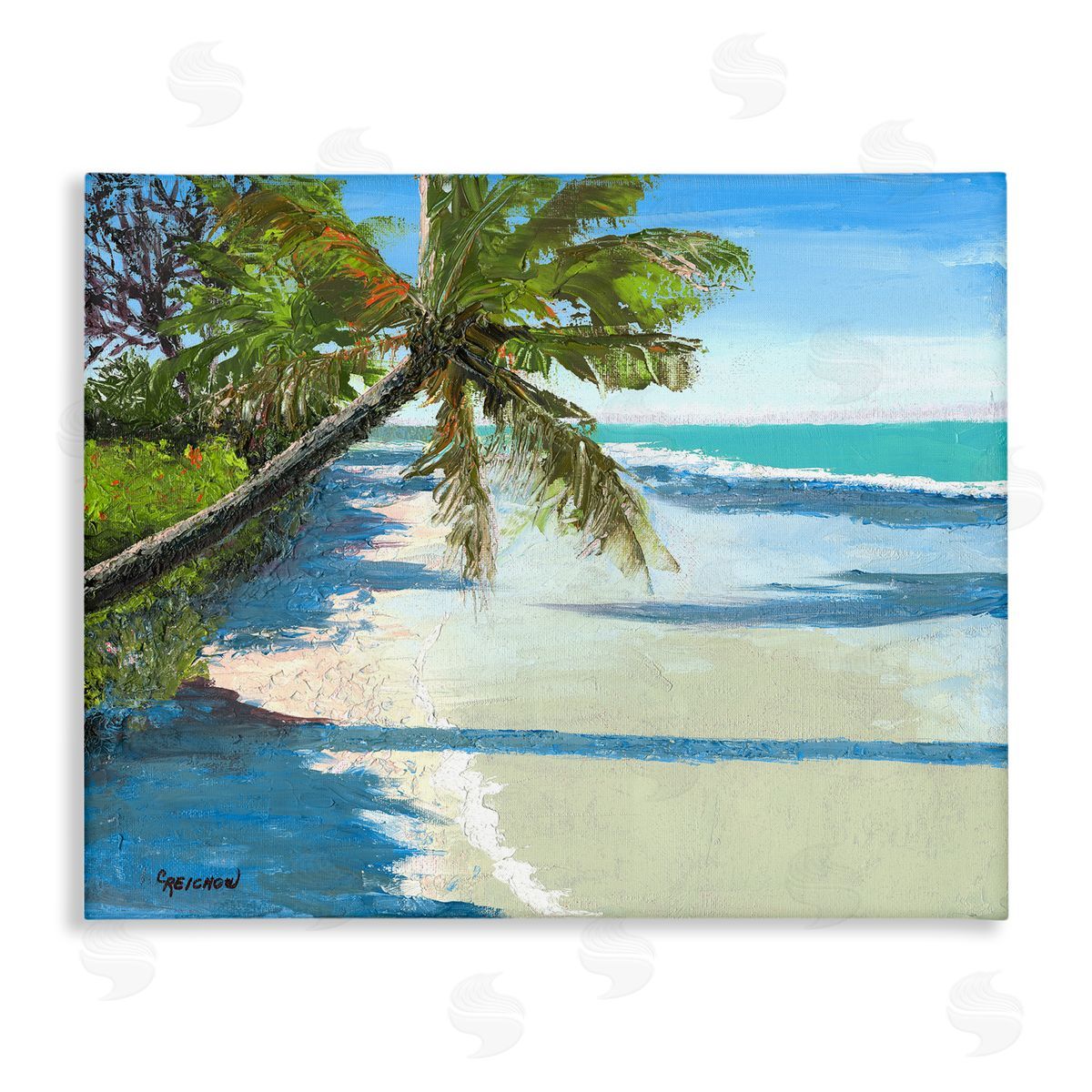 Christine Reichow Beach Shadows Landscape Canvas Wall Art Print