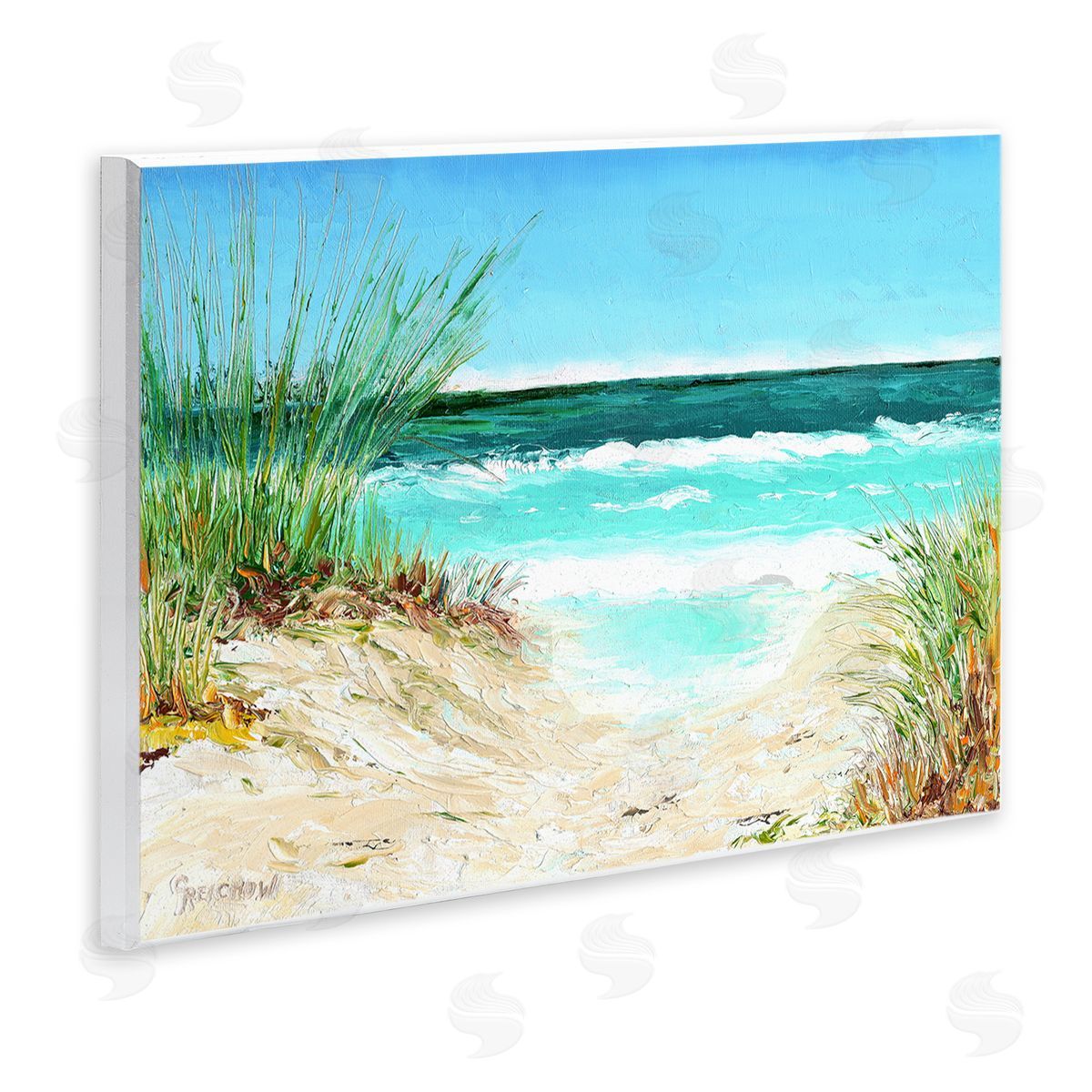 Christine Reichow Tropical Beach View Wooden Wall Plaque Art Print