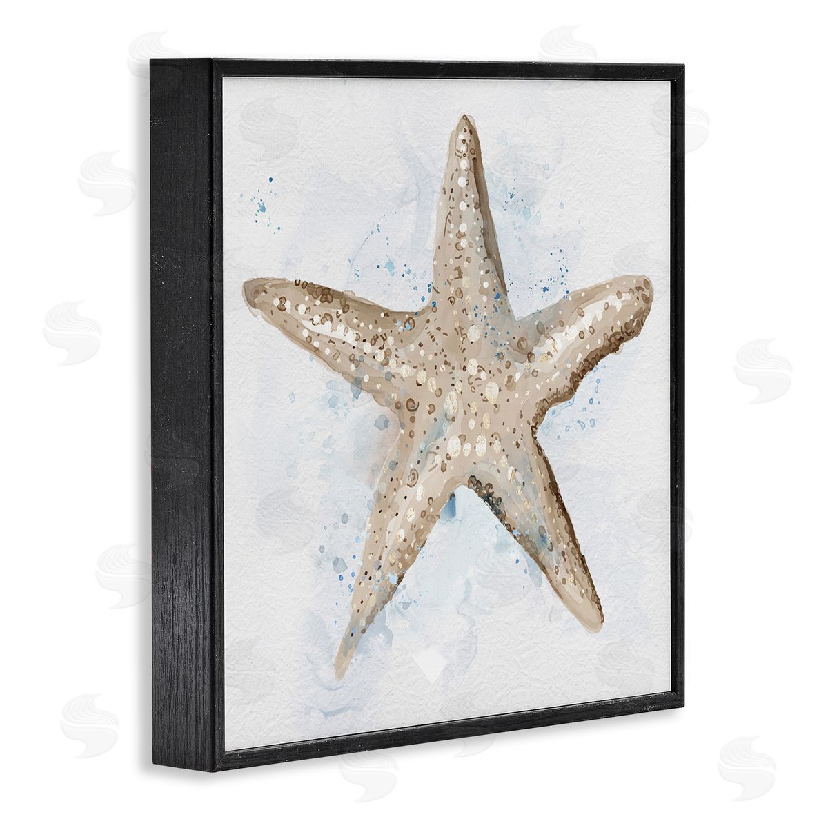 Bubbly Beige Starfish Black Frame Print Wall Art, Home Decor by Carson Lyons