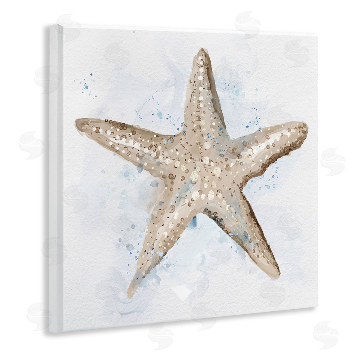 Bubbly Beige Starfish Wood Plaque Wall Art, Home Decor by Carson Lyons