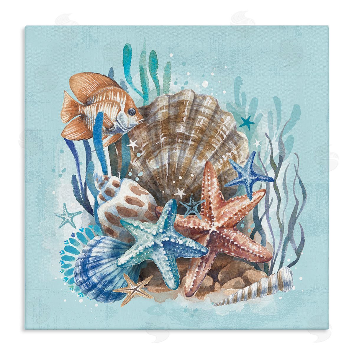 Seashell Still Life Canvas Wall Art, Home Decor by Courtney Morgenstern
